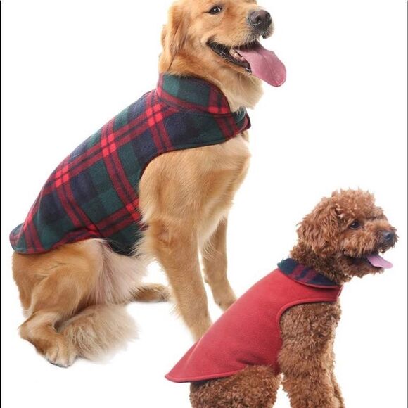 NWT Kuoser Reversible Plaid Dog Jacket Sz M - Picture 1 of 12
